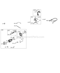 Alternator Electric Starter Gear Reducer Diagram and Parts List for 257412-0100-E1  Briggs and Stratton Engine